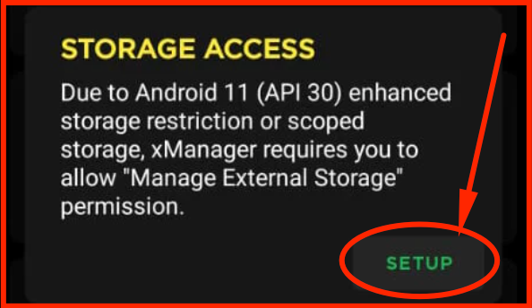 Setup External Storage Permission on xManager