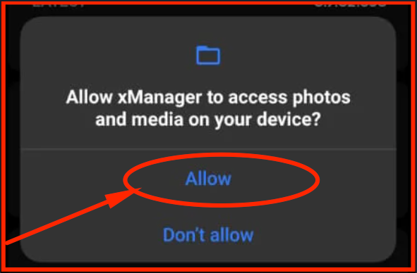 Allow the app to manage files on your device's local storage